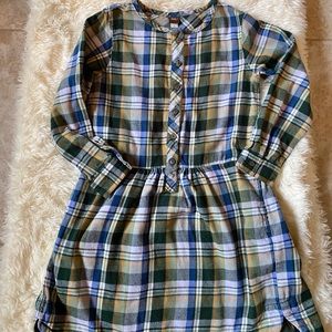 Tea Collection Plaid Flannel Dress, Size 7 girls